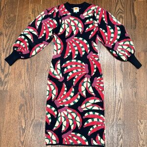 Farm Rio Banana Dots Knit Sweater Dress  Size M